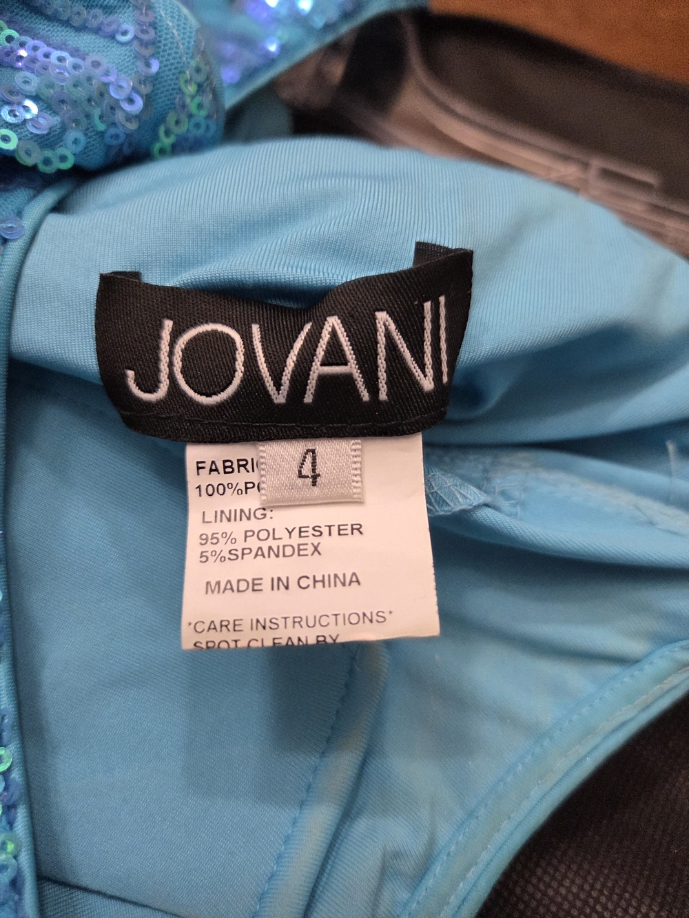 Jovani Teal Sequin Embellished Prom/Evening Gown - Picture 9 of 9